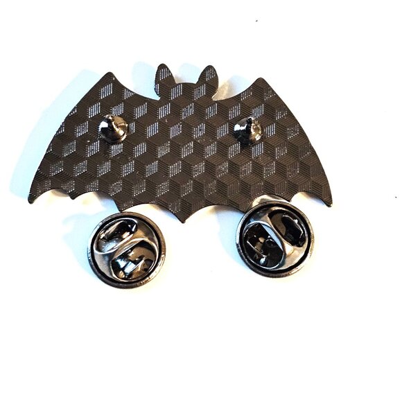 Mothman Enamel Pin Red Eyes Black Green Bat Shape Cryptid Collectible - Picture 3 of 3